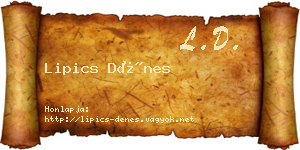 Lipics Dénes névjegykártya