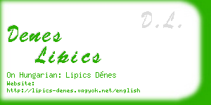 denes lipics business card